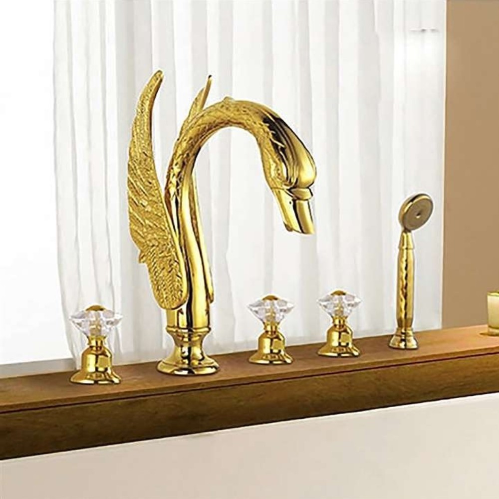 Fontana Gold Swan Bathtub Faucet System